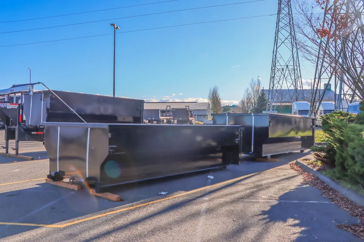 Roll-off dumpster ready for waste disposal at job site for Concrete Dumpster Rental in Lamesa